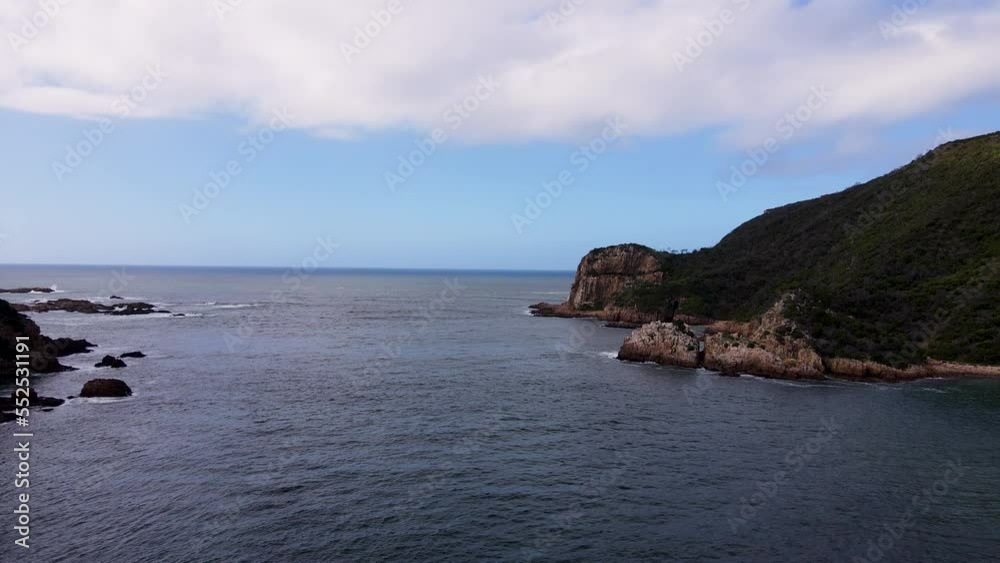 Drone riser at iconic Knysna Heads on the Garden Route, South Africa tourism Drone riser at iconic Knysna Heads on the Garden Route, South Africa tourism