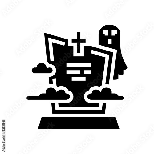 grave zombie evil glyph icon vector. grave zombie evil sign. isolated symbol illustration
