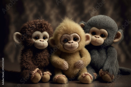 Squirrely, stuffed monkeys that are too cute to resist Generative AI photo