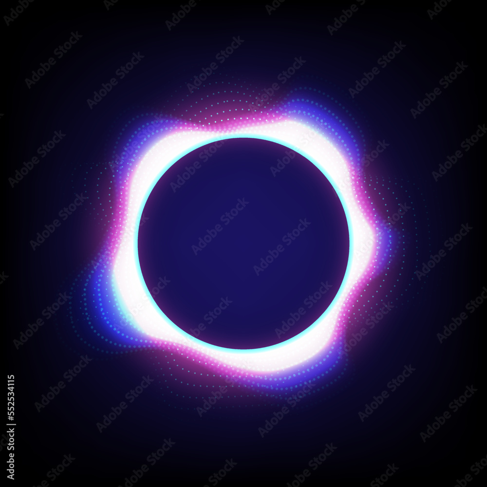 Obraz premium abstract background The circle has a beautiful aura surrounding it and there is a line dotted on the light with an area placed in the center on a gradient background.