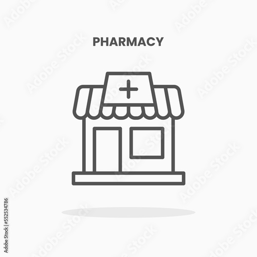 Pharmacy icon vector illustration line style. Great design for web, app and more. Editable Stroke and pixel perfect.