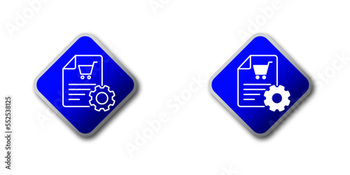 Cart with gear. Procurement icon. Order  purchase processing symbol. Vector illustration.