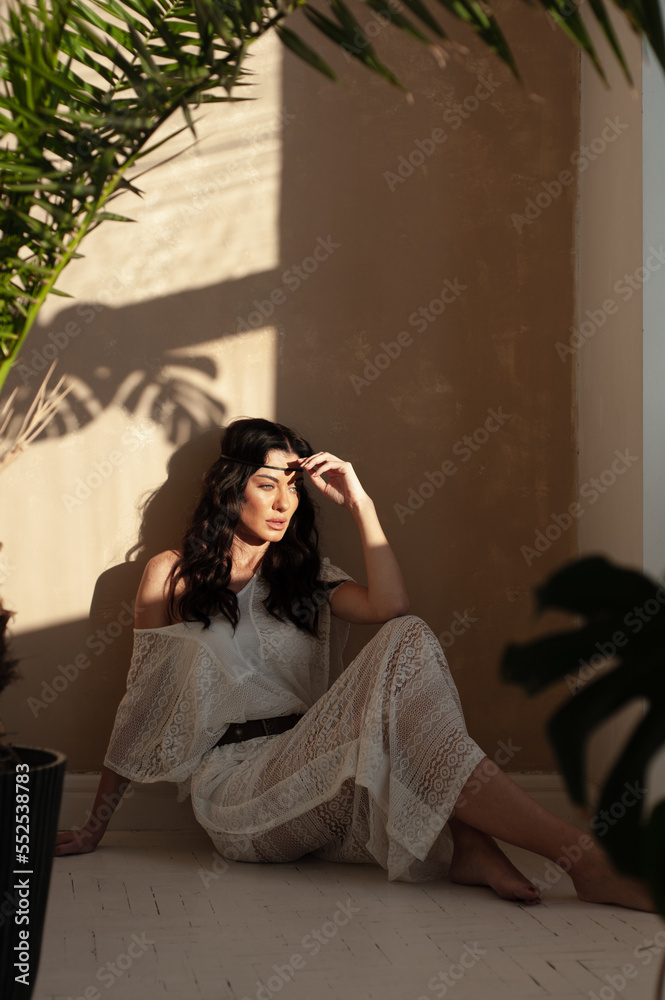 Obraz premium Boho styled model wearing dress