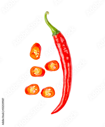 Fototapeta Naklejka Na Ścianę i Meble -  red chili pepper isolated on transparent png
