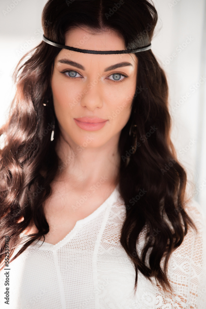 Fototapeta premium Boho styled model wearing dress