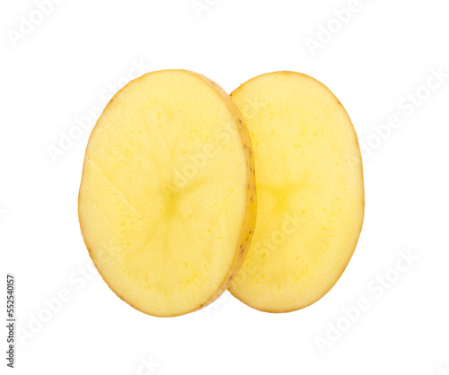 Raw Potato Sliced isolated on transparent png