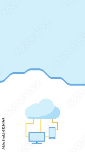 4k video of cartoon computer screen with phone of information.