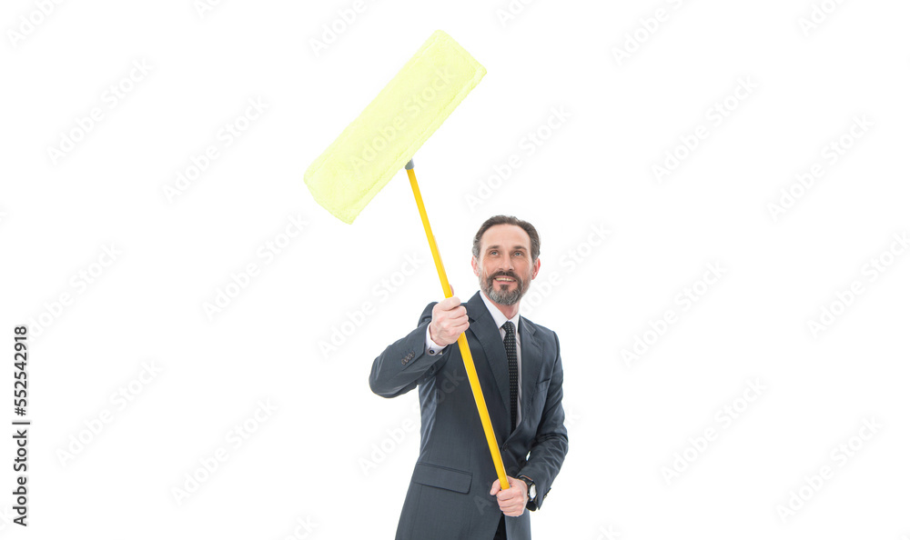 cheerful jobless business man auditor with mop. jobless business man auditor with mop. cheerful jobless business man auditor with mop. jobless business man auditor with mop.