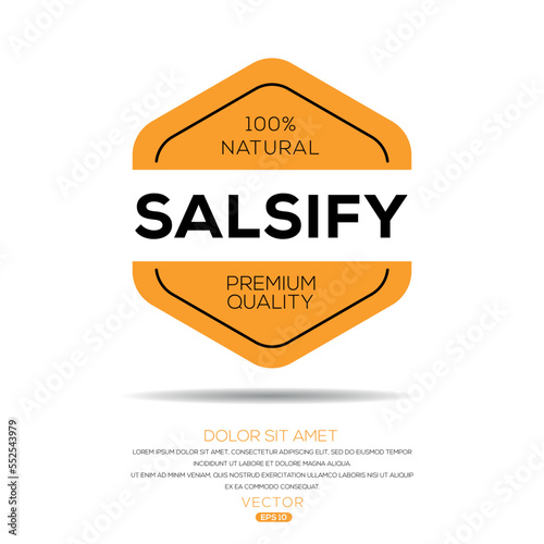 Creative (Salsify), Salsify label, vector illustration.