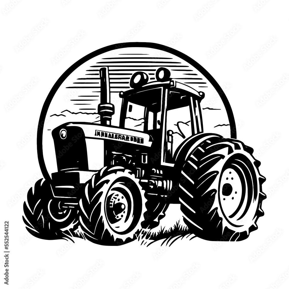 Tractor logo illustration, emblem design. Stock Vector Adobe Stock