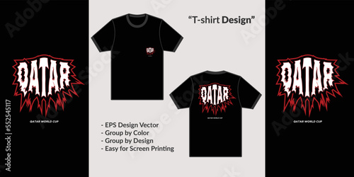 Qatar world cup streetwear design style for t-shirt vector clothing premium merchandise