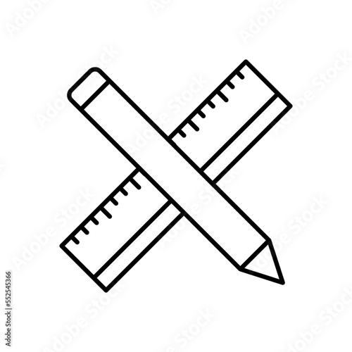 Ruler and pencil icon vector design templates