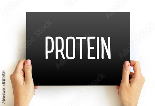 Foto Protein - large biomolecules and macromolecules that comprise one or more long c
