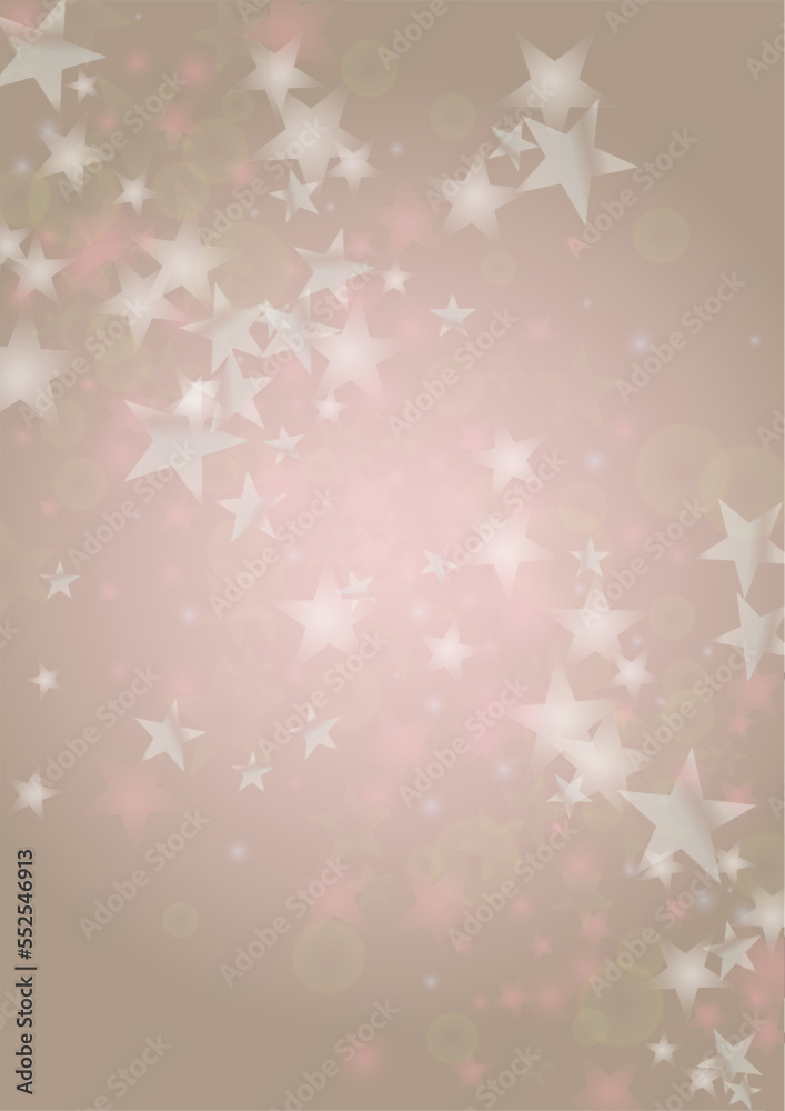 Vector Shiny Stars Confetti on Pink Background with Silver and White  Light Spots. Magic Shiny Pastel Print. Baby Print. Gentle Stardust Pattern.  Sparkle Festive  Cover Design...