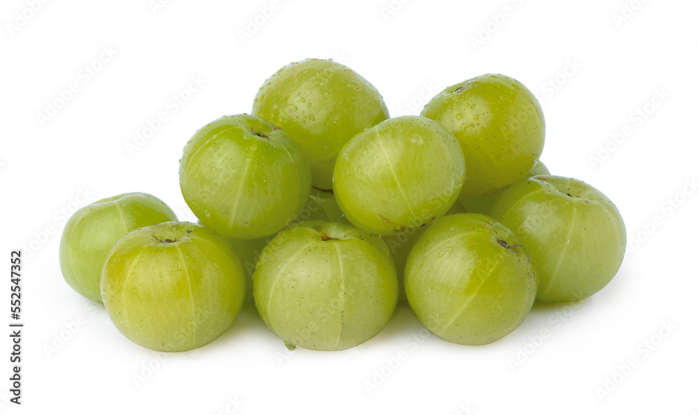 Fresh Amla (Indian gooseberry) fruits isolated on white background. Fresh Amla (Indian gooseberry) fruits isolated on white background.