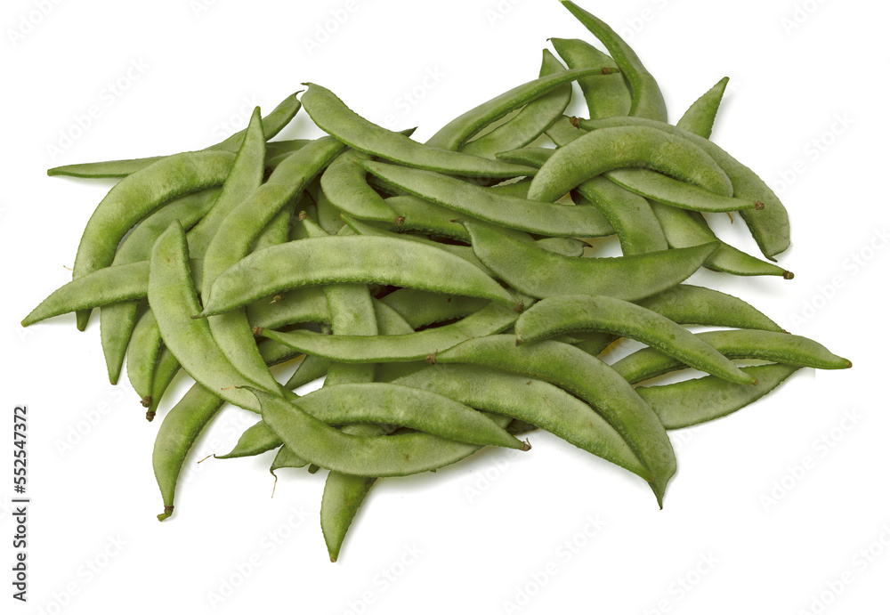 Indian papdi or valor beans, Green beans, a pile of snap peas Hyacinth beans vegetables isolated on white background Indian papdi or valor beans, Green beans, a pile of snap peas Hyacinth beans vegetables isolated on white background