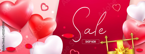 Festive card with Valentine's Day, a set of gorgeous hearts,golden frame
