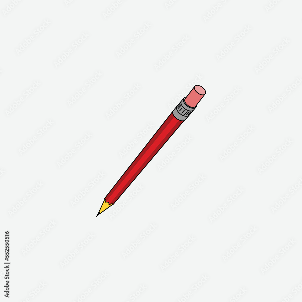 Pencil Icon. Office Concept, Cartoon of Sickle Pencil Icon. Office Concept, Cartoon of Sickle