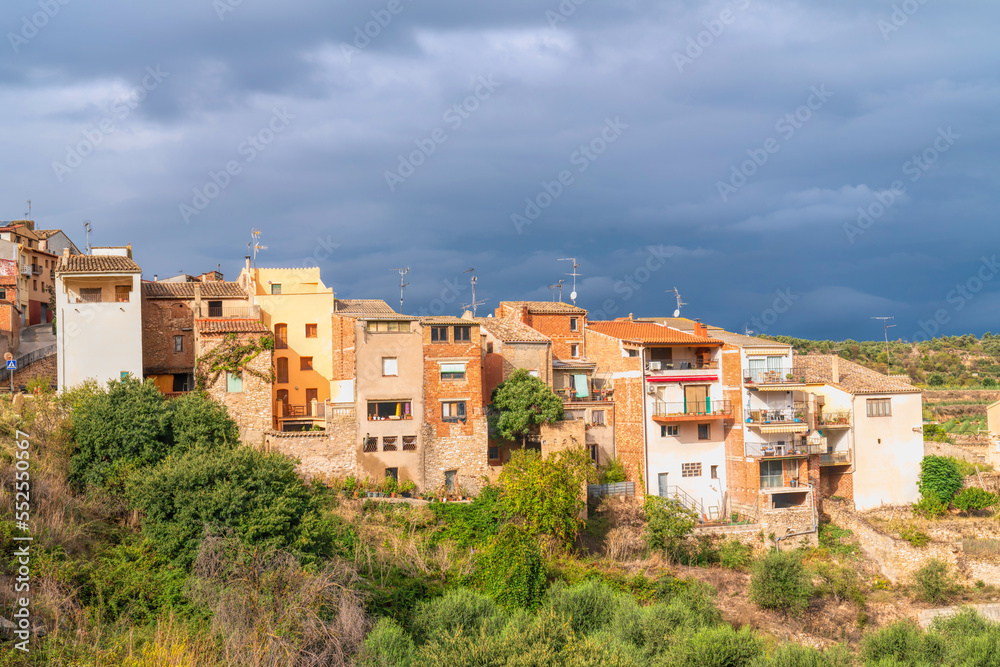 El Masroig village Spain view of buildings in village from motorhome aire Catalonia Tarragona province Priorat wine region

