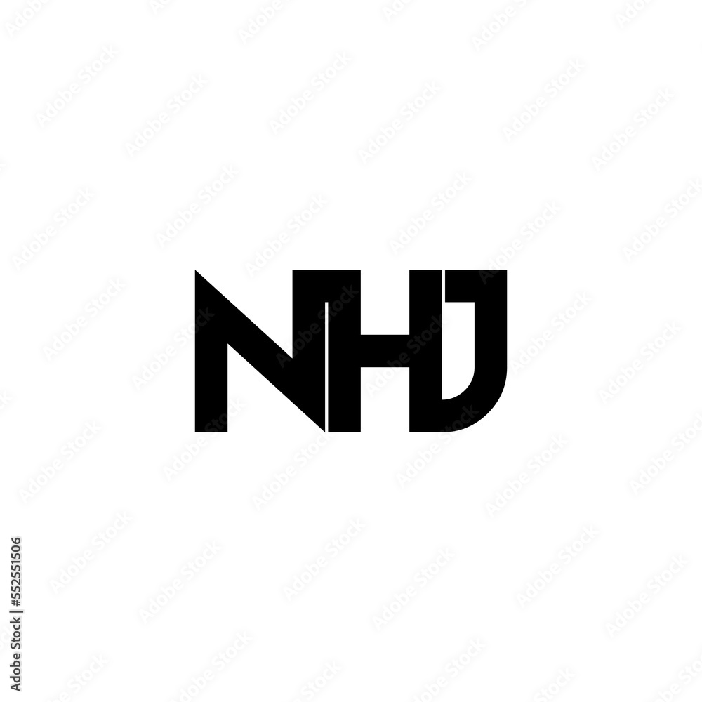 nhj letter initial monogram logo design nhj letter initial monogram logo design