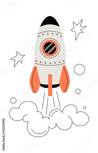 Starting Rocket Vector Illustration