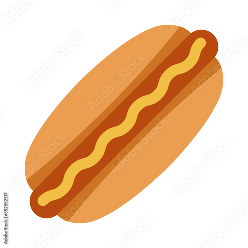 Hot dog with mustard. Fast food, takeaway meal.