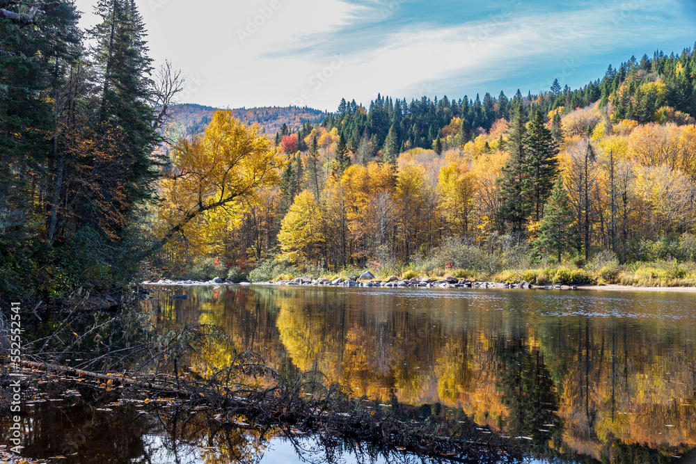 Fall colors reflections at Jacques Cartier National Park. Quebec. Canada. Fall colors reflections at Jacques Cartier National Park. Quebec. Canada.