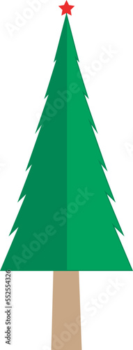 simple green christmas tree vector