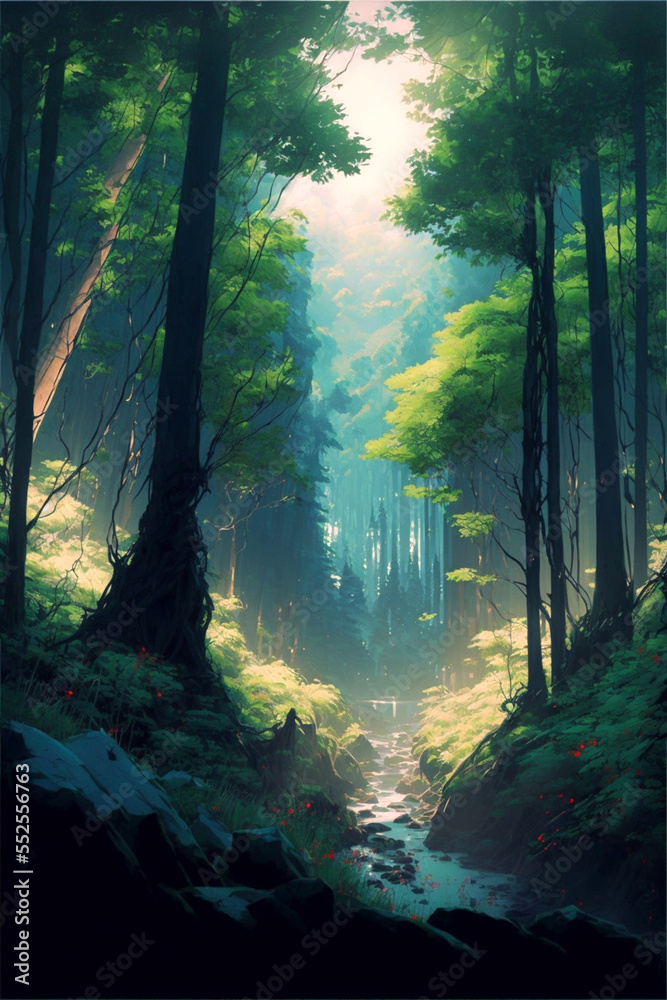 sun rays in the forest sun rays in the forest