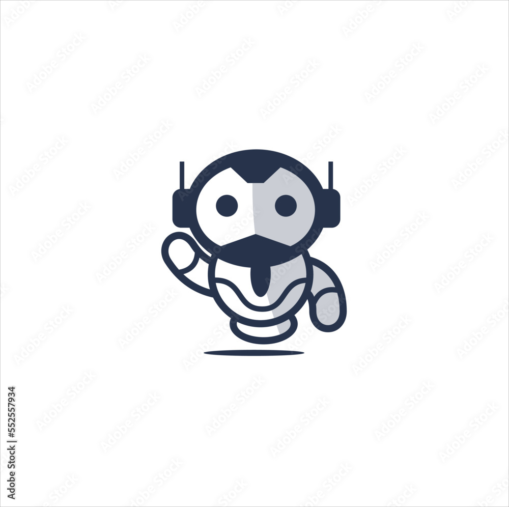 Robot mascot logo negative space template design. vectors, logo inspiration. Robot mascot logo negative space template design. vectors, logo inspiration.