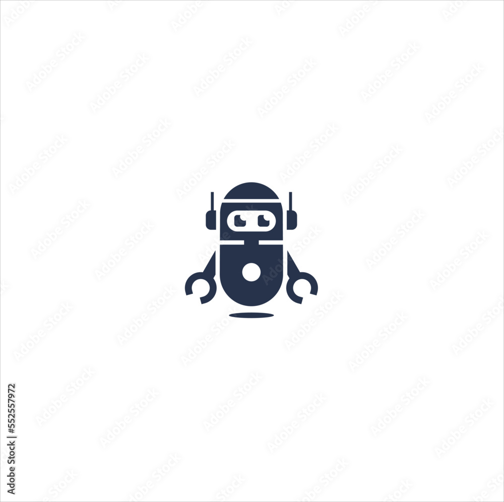 Robot mascot logo negative space template design. vectors, logo inspiration.