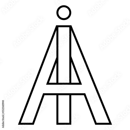 Logo sign ia ai icon nft interlaced letters i a