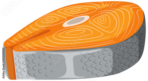 Raw salmon steak vector
