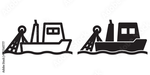 ofvs254 OutlineFilledVectorSign ofvs - factory ship vector icon . fishing boat sign . isolated transparent . outline and filled version . AI 10 / EPS 10 . g11594