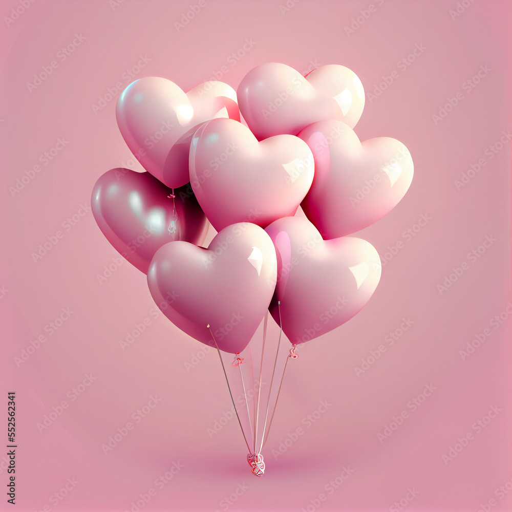 pink balloon with heart shape pink balloon with heart shape