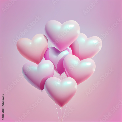 pink balloon with heart shape