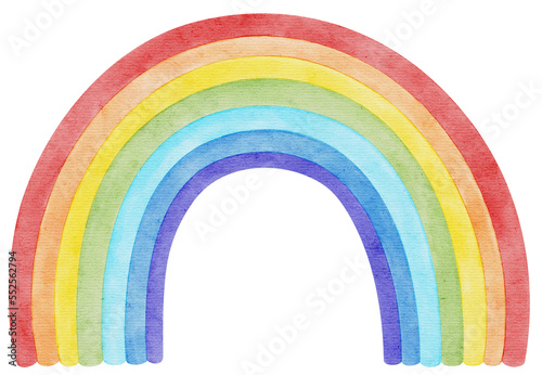 cute rainbow curve cartoon watercolor illustration