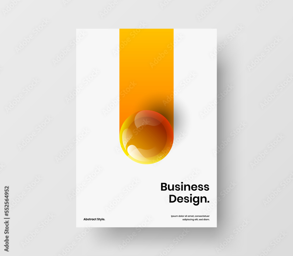 Fresh magazine cover A4 vector design concept. Creative 3D balls booklet illustration. Fresh magazine cover A4 vector design concept. Creative 3D balls booklet illustration.
