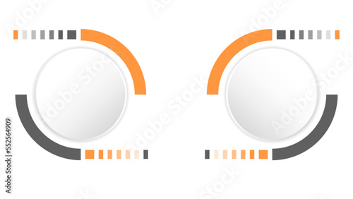 white grey circle technology background abstract. technology with line digital color grey, orange, dot, hi-tech, vector. circle technological for web banner, background, wallpaper, structure, object. 