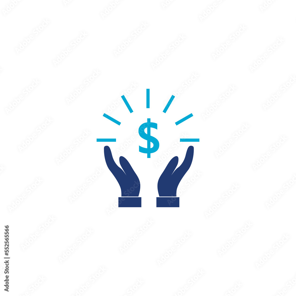 Investment icon. Hands and dollar money glyph icon. Investment icon. Hands and dollar money glyph icon.