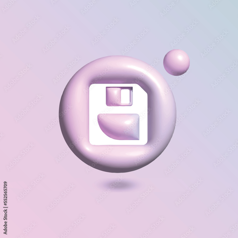 Memory card Icon with in circle bright pastel color in 3d style realistic vector art Memory card Icon with in circle bright pastel color in 3d style realistic vector art