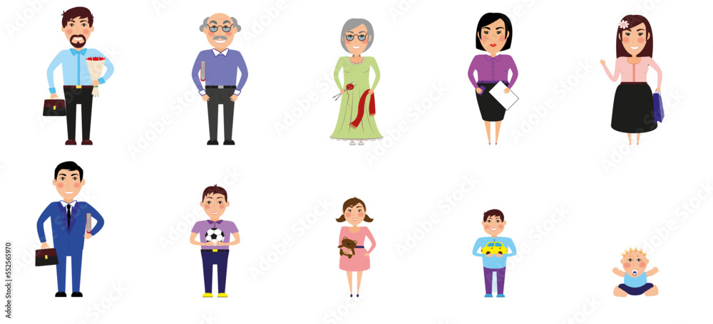 vector illustration of set family vector illustration of set family