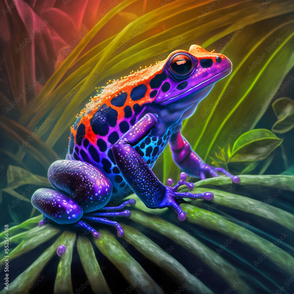 Bunter Frosch, made by AI, künstliche Intelligenz, AI Art  Stock-Illustration | Adobe Stock