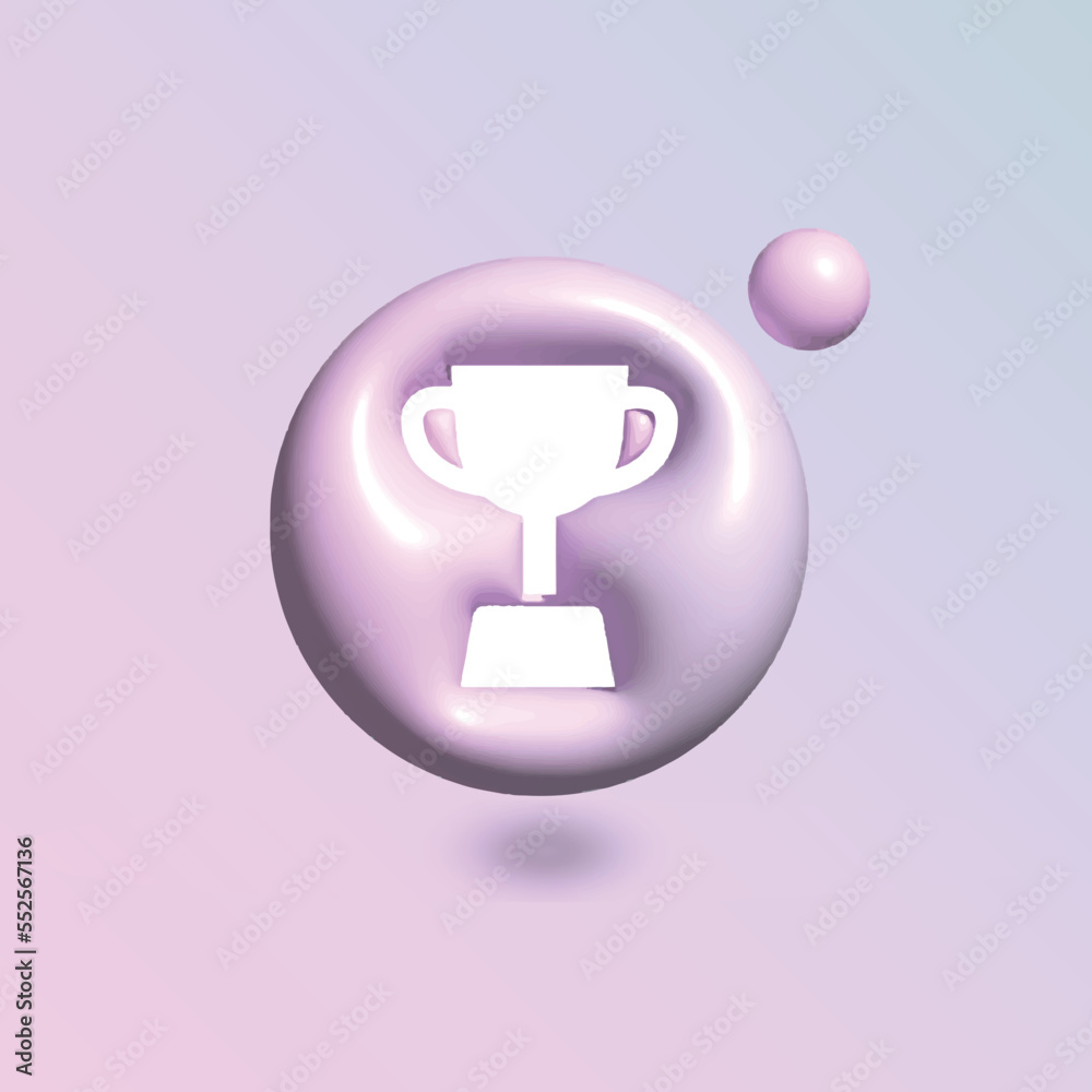 Cup Icon with in circle bright pastel color in 3d style realistic vector art Cup Icon with in circle bright pastel color in 3d style realistic vector art