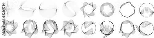 Abstract oval Lines Background with geometric circles . Vector rotating ellipse Line Design . Poster template . Concentric circles logo .Minimal art 