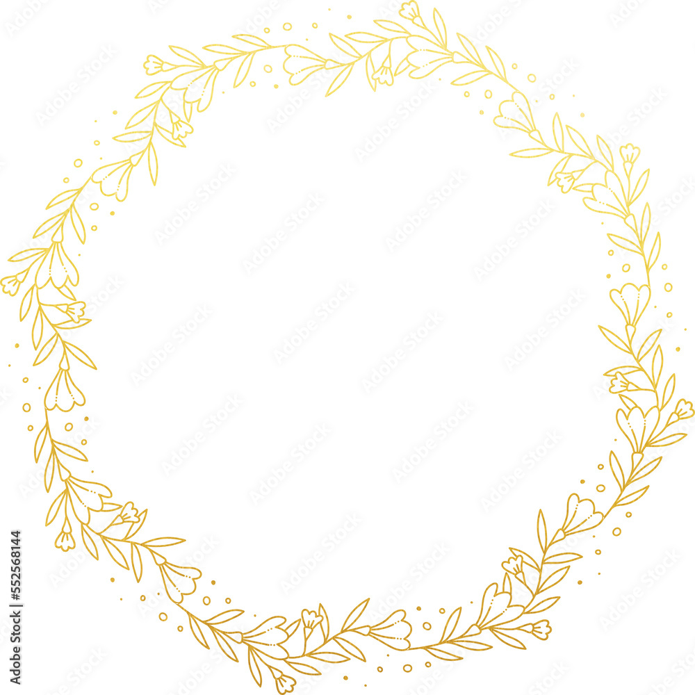 Gold Foil Circle Flower Frame Gold Foil Circle Flower Frame