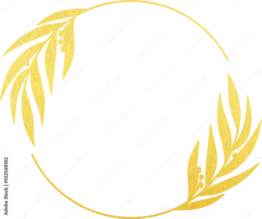 Gold Foil Circle Flower Frame Gold Foil Circle Flower Frame