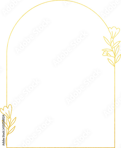 Gold Foil Arch Flower Frame 