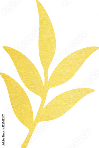 Gold Foil Leaf Illustration 