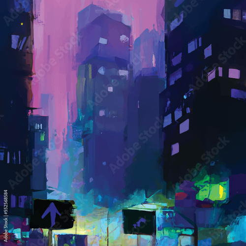 Expresive Vector Cyberpunk  City 3